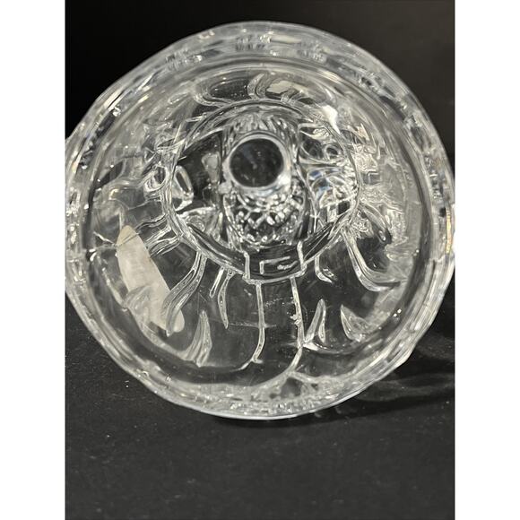 Vtg Santa 24% Lead Crystal Glass Candleholder Taper Figurine 7.5" Made in USA - Picture 12 of 13